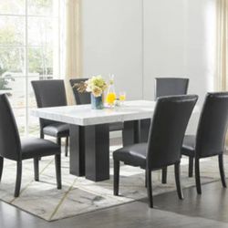 Vollardi Almost Black Dining Room Set (Table & 6pc Chair)

