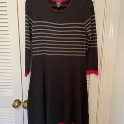 Vince Camuto Gray Striped Dress