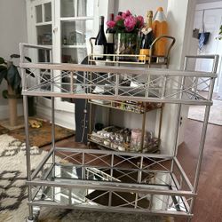 Bar Cart Two-Tier Mirrored 