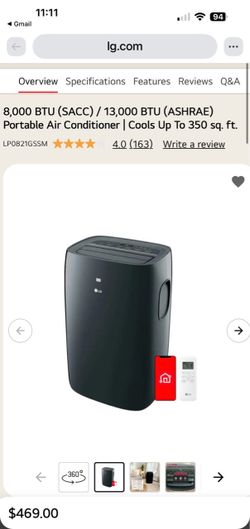 LG 8,000 BTU Portable Air Conditioner | Cools Up To 350 sq. ft. 🧊🥵
