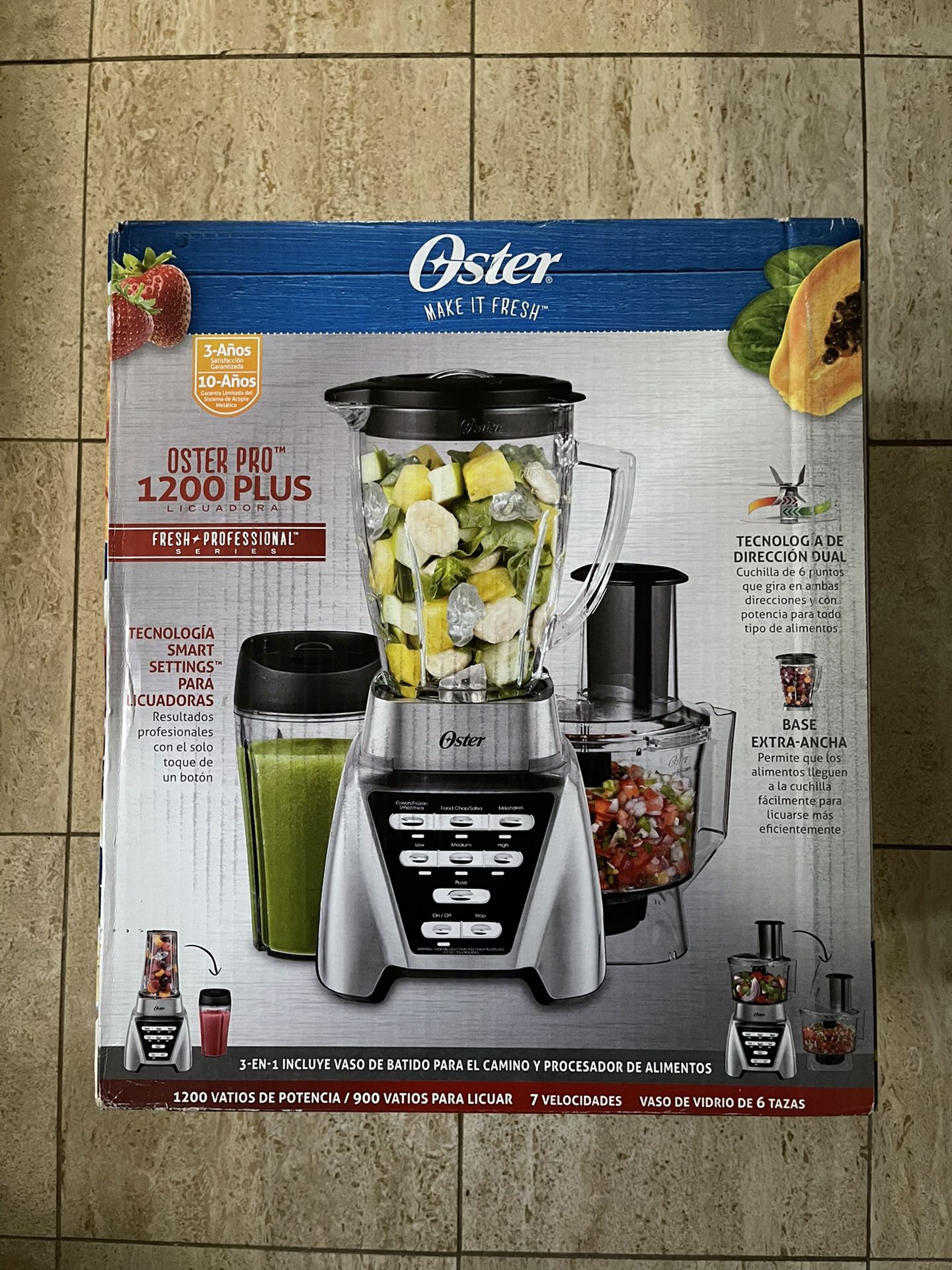 Oster Blender | Pro 1200 with Glass Jar, 24-Ounce Smoothie Cup, Brushed  Nickel