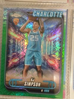 KJ Simpson Topps Chrome RC Green Refractor Card