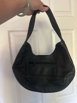 Black leather hobo bag