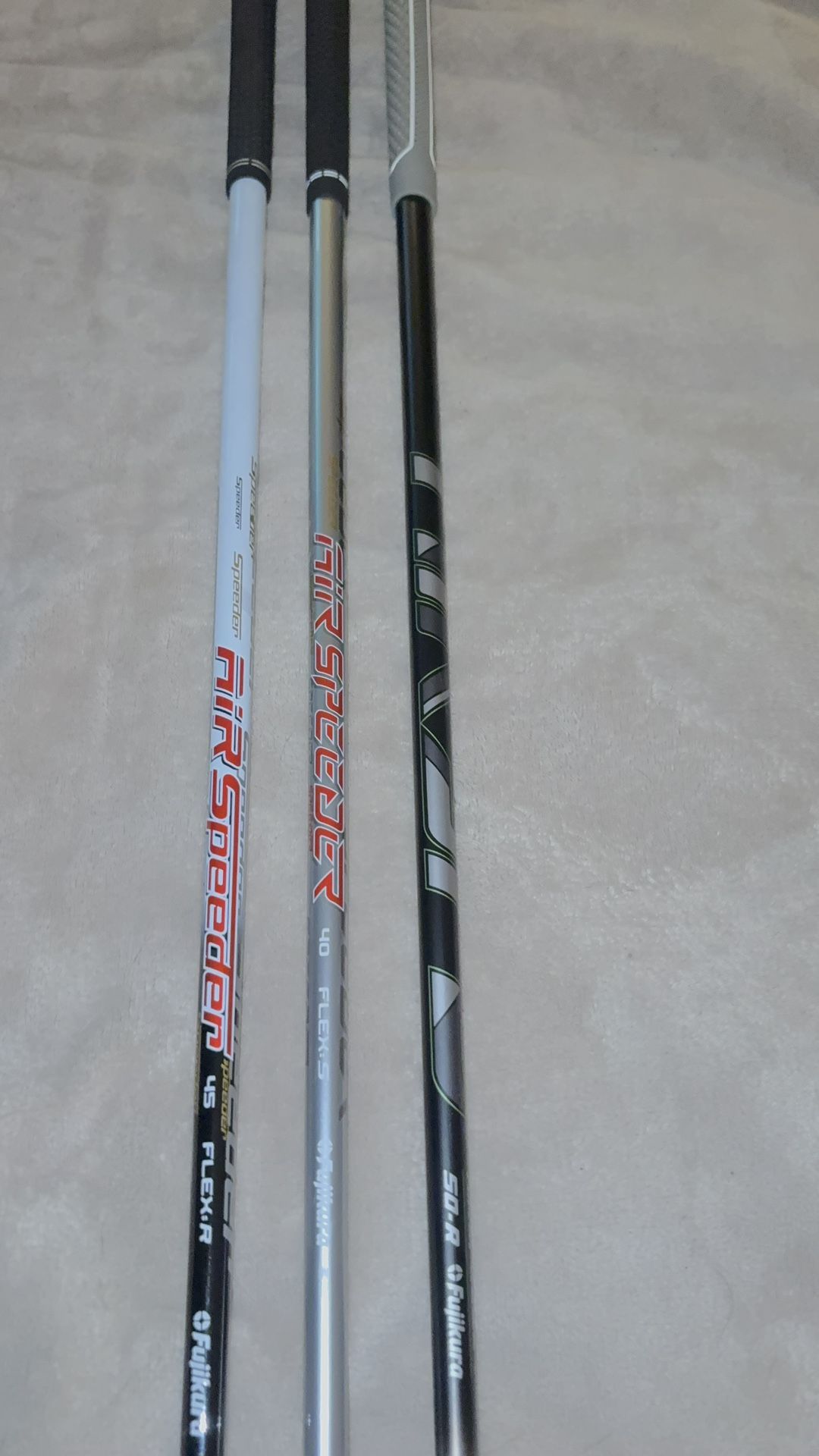 3 Mint Fujikura Air Speeder Driver Shafts With Grip and Adapter