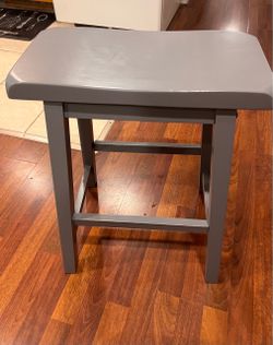 2 Gray Backless Wooden Counter Stool