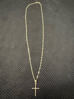 ✨ Authentic 10K Italian Gold Cross Necklace – Elegant Diamond-Cut Chain | Faith & Style | Perfect Gift 🎁