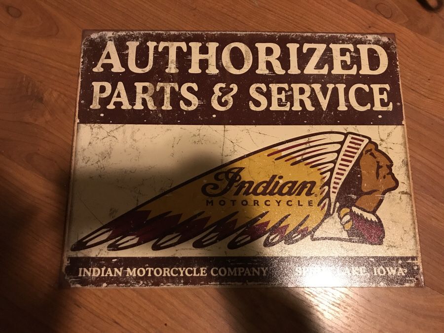 Indian motorcycles man cave sign 16”w x 12.5”h