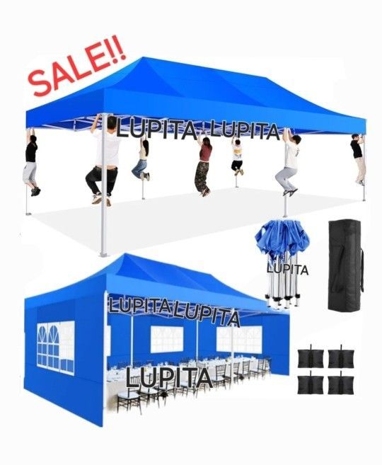 10x20 HEAVY DUTY Canopy Tent With Side Walls Gazebo Wedding Party Pop Up Tent Canopy- (FOR SALE) Carpa