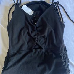 Black Scrunched Dress
