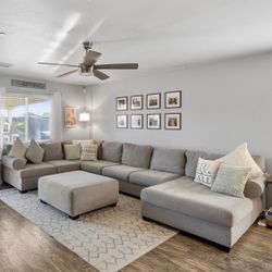 Living Spaces Couch & Ottoman