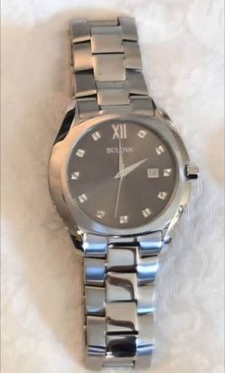 Brand new - Bulova Men's Diamond Silver Stainless Steel Gray Dial 42mm Watch
