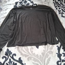 Ladies Long Sleeve Crop Crew Shirt