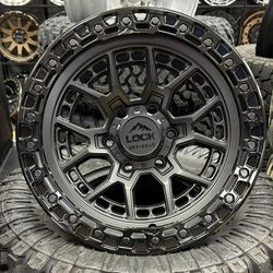 Rines Lock Off-road Commando 17x9 6x139  -12 Offset Matte Black With Gloss Ring