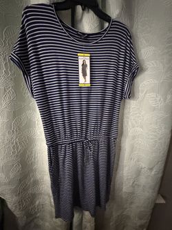 Navy Blue Stipe Dress from Costco