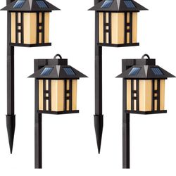 Japanese Decor Lights, Solar Pathway Lights, Solar Lights for Outside/Lawn/Patio/Yard/Pathway/Walkway/Driveway Decoration 4 Pack