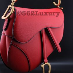 Red Dior Saddle Bag 