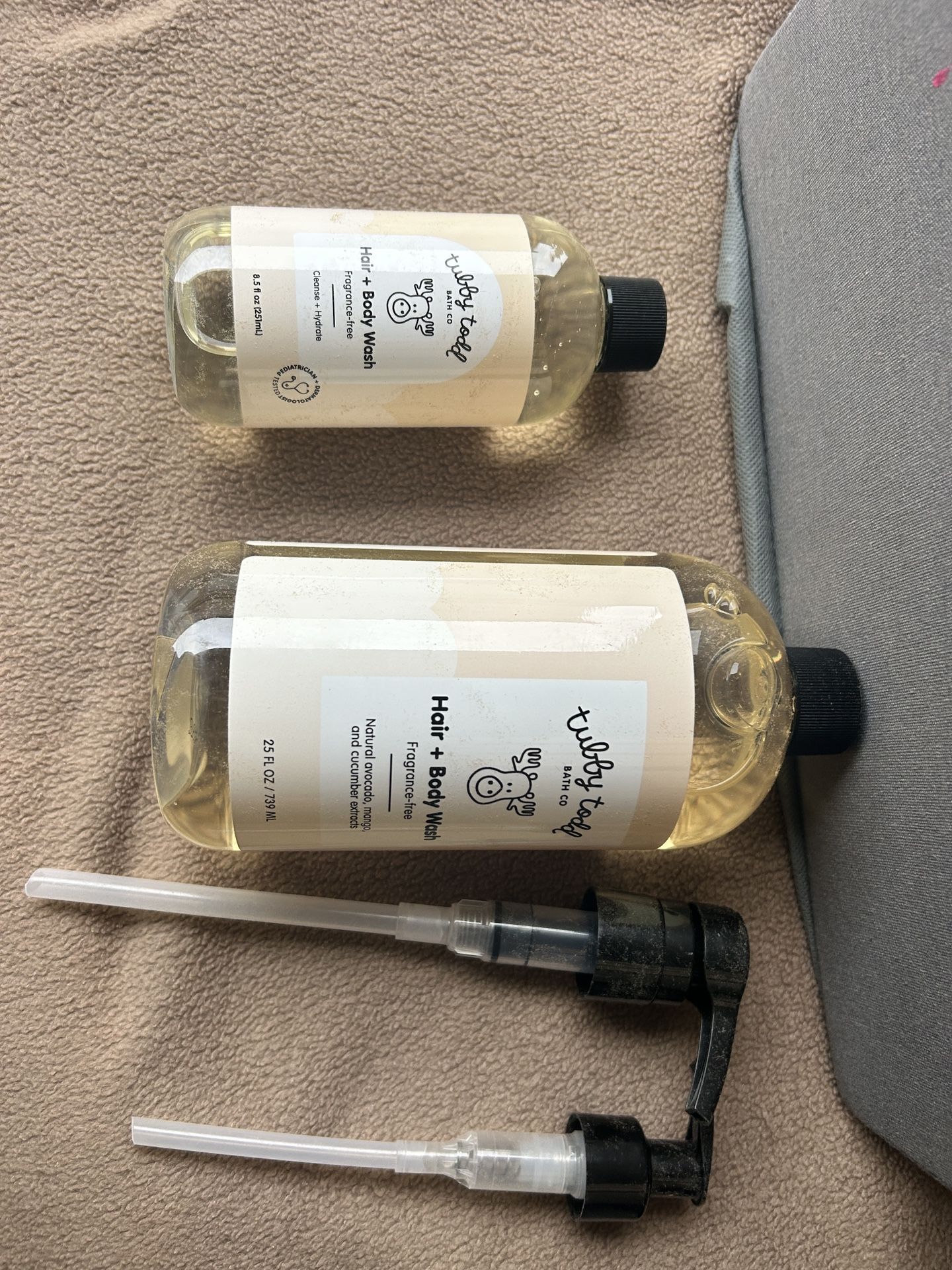 TUBBY TODD Hair + Body Wash Baby Shampoo and Body Wash, 2 Pack, 8.5oz & 25oz