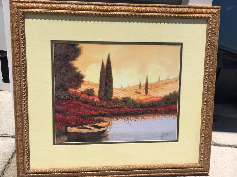 Boat in the stream by Berreli 28x24