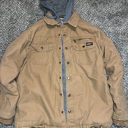 Brown Dickies Hooded And Quilted Coat