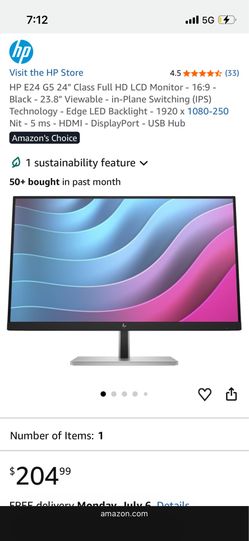 Brand new HP 24 inch monitor