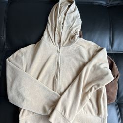 Tan velvet Zip Up!