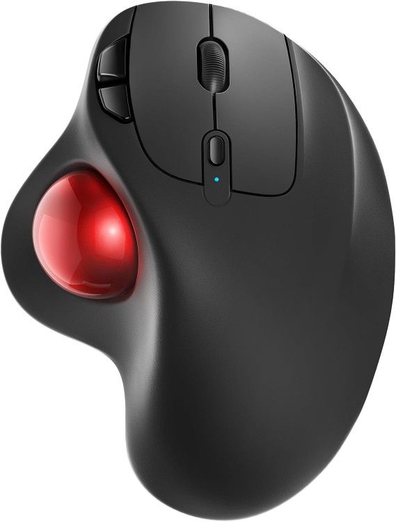 Nulea M501 Wireless Trackball Mouse, Rechargeable Ergonomic, Easy Thumb Control, Precise & Smooth Tracking, 3 Device (Bluetooth or USB Receiver)