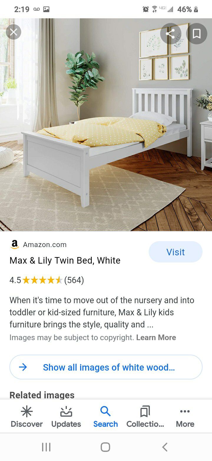 Twin bed frame with mattress