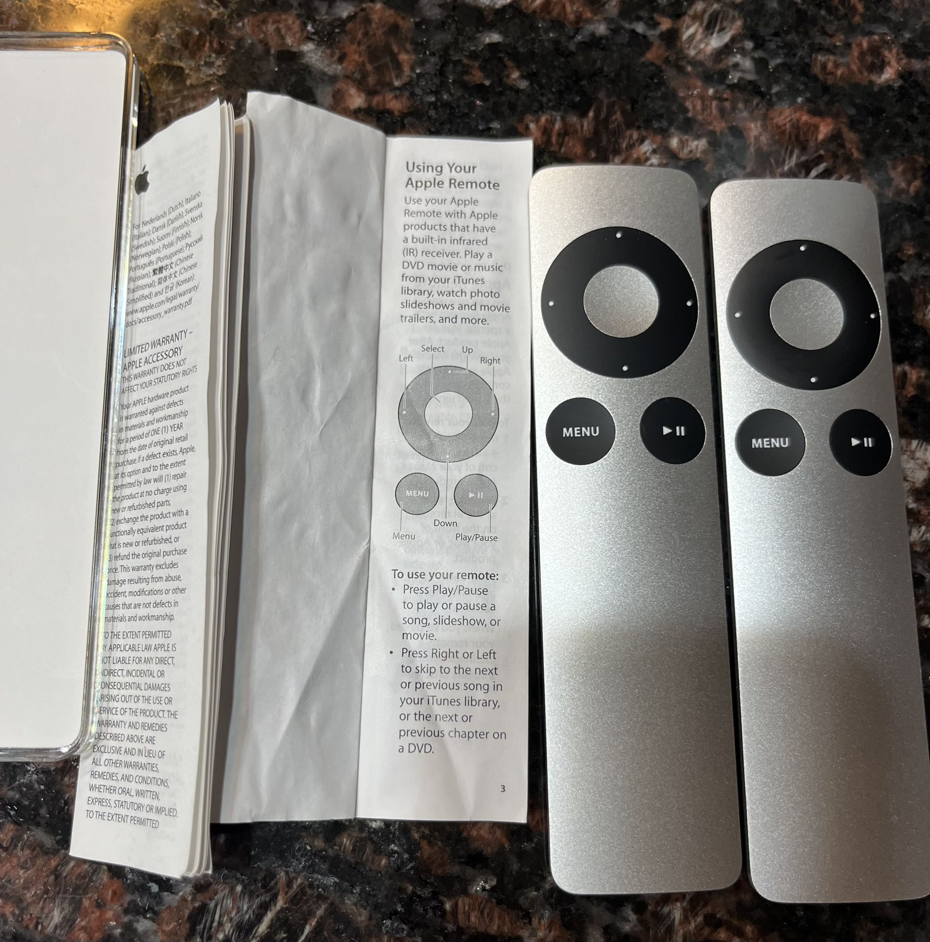 (2) Apple Remotes A1294 - NEW