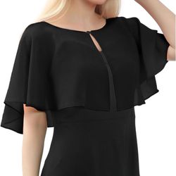 Soft Chiffon Capelet Shawl Wraps Shrug for Sheer Evening Dress Wedding Cape Flapper Cover Up