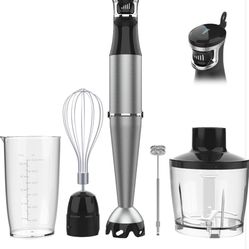 Turelar Immersion Blender Handheld Corded Hand Blenders Set 1100W, Trigger Variable Speed 5 in 1 Stick Emulsifier with Chopper, Whisk and Frother for 