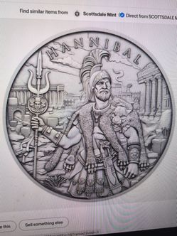 Legendary warriors Hannibal 1oz silver coin round .999.