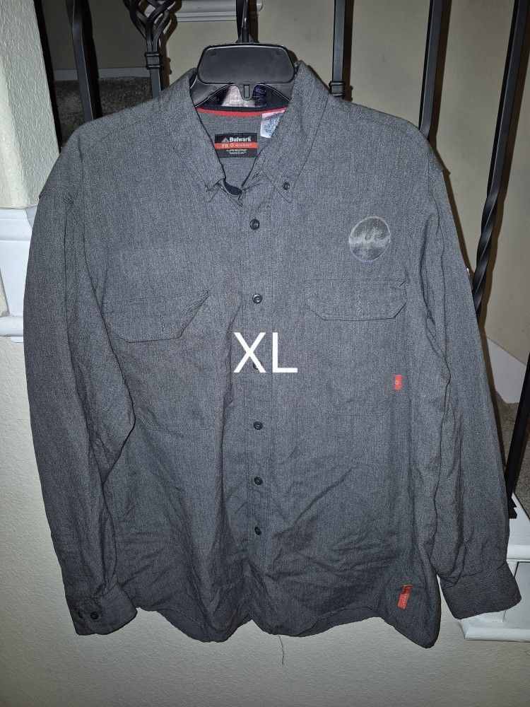 BULWARK FRC IQ SERIES CONFORT LIGHT WEIGHT GREY BUTTON UP SHIRT