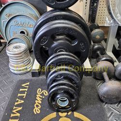 BRAND NEW 245lb York Rubber Iso Grip Olympic Commercial Weight Plate Set