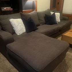 Brown Sectional Sofa Couch 