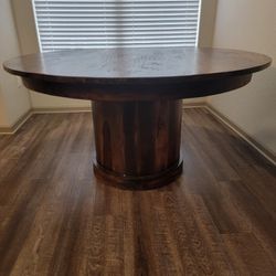 Wooden Round Dining Room Table Set
