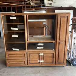 Solid Oak Entertainment Center! 