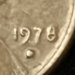 1978D Lincoln Memorial Penny Liberty Error Filled In D Mintmark