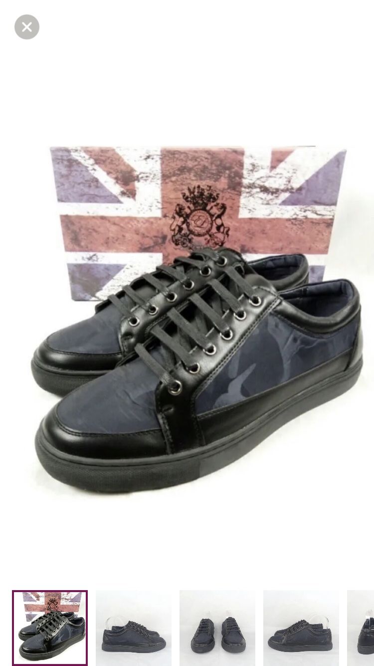 English Laundry Mens Sneakers Size 10 Blue Camo Premium Low Top Casual Trainers