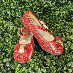 Red Glitter Girls Heels
