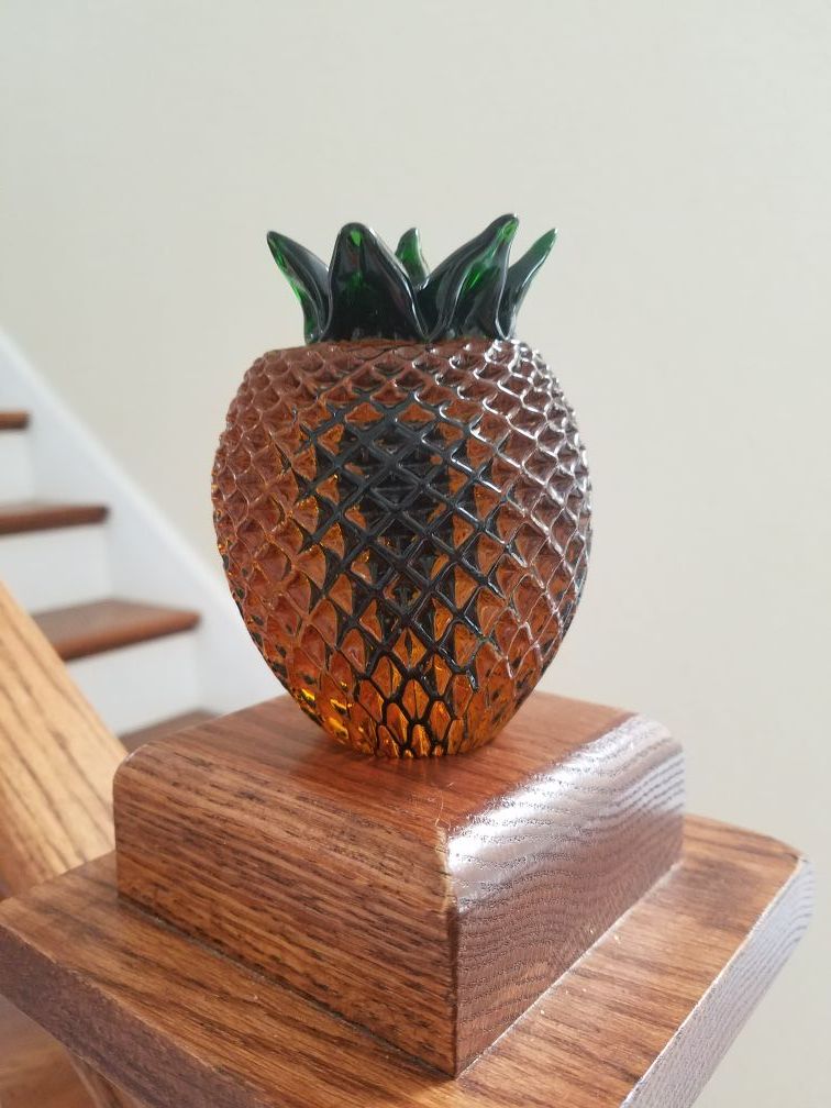 Glass pineapple paperweight