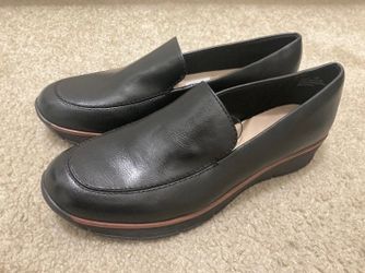 BareTraps Memory Foam Slip On Loafers Black Leather Women’s Shoes size 10