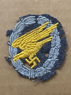 ORIGINAL WWII GERMAN LUFTWAFFE PARATROOPER BADGE IN CLOTH