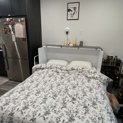 Queen Size Murphy Bed With Mattress New Barely Used