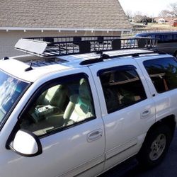 $145 (New) Universal roof rack 64x39 inch car top cargo basket carrier extension luggage holder 150lbs max