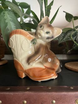 Vintage cat planter
