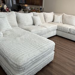 Brand New Comfy Super Plush Corduroy Sectional Sofa Set
