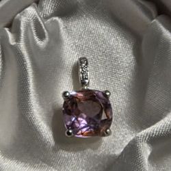 Amethyst and Diamond Pendant 
