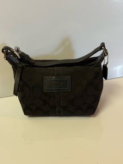 COACH Black Signature Hobo Baguette SoHo Hampton Mini Bag Purse