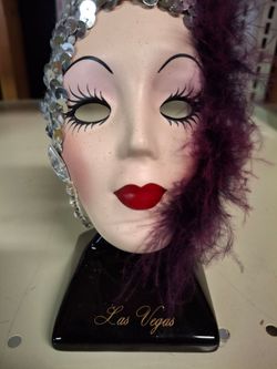 Vintage Ceramic Flapper Mask