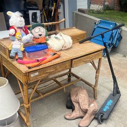 Vintage Tiger Bamboo Table 